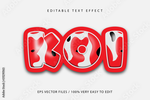 Koi fish text effect, editable text