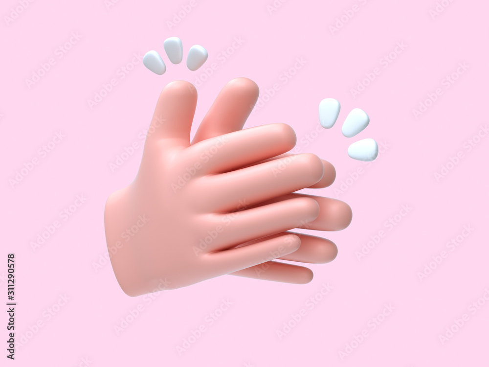 cartoon hand abstract sing/symbol pink background 3d rendering cartoon hand abstract sing/symbol pink background 3d rendering