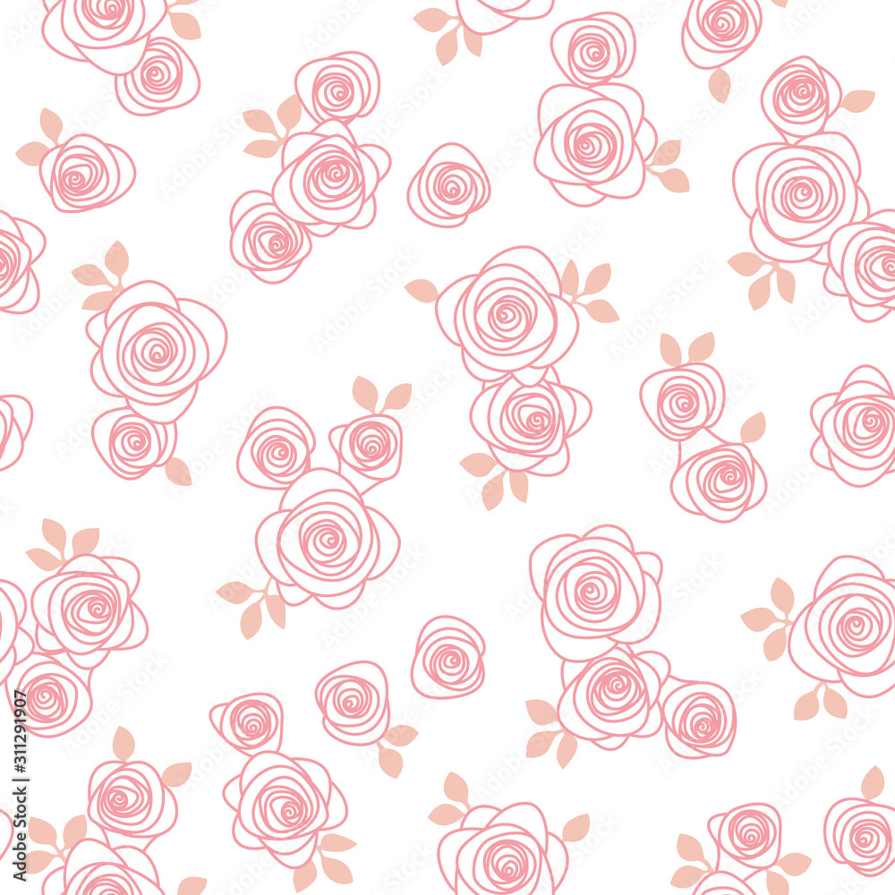 Seamless pattern material of an abstract rose