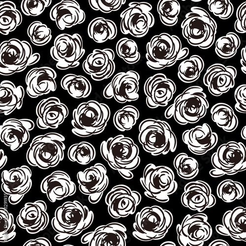 Seamless pattern material of an abstract flower,