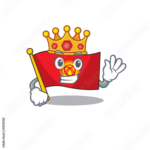 Flag kyrgyzstan Scroll A stylized of King on cartoon character design