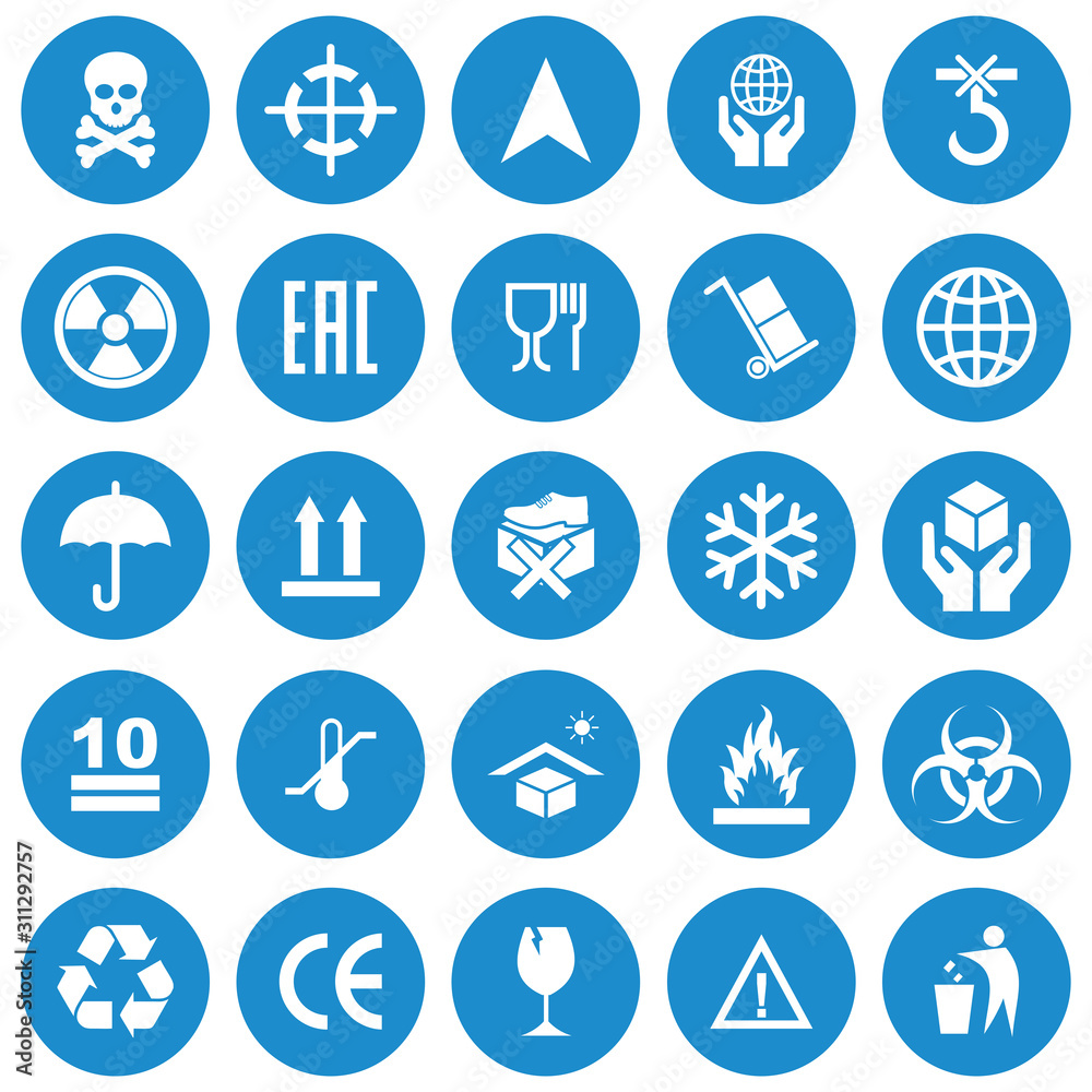 packaging product icon set vector symbol