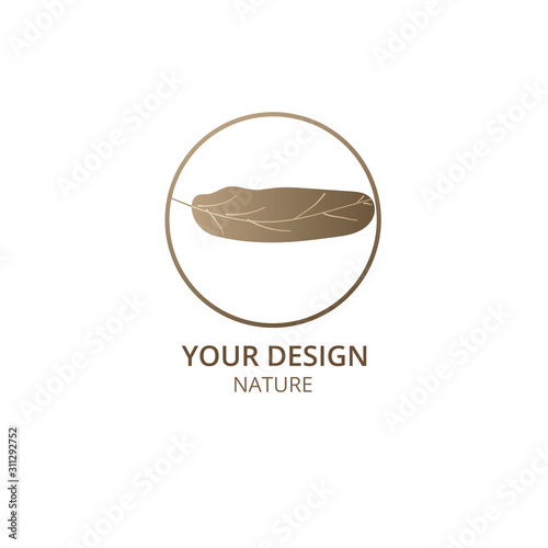Abstract outline round logo pen. Meditation vector icon with wavy lines. Minimal simple emblem icon for flower shop, cosmetics, tourism, ecology concepts, business, health, spa, travel, yoga