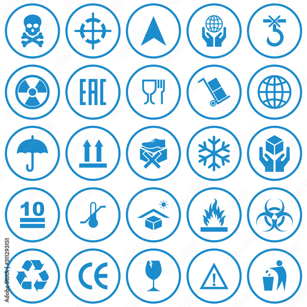 packaging product icon set vector symbol