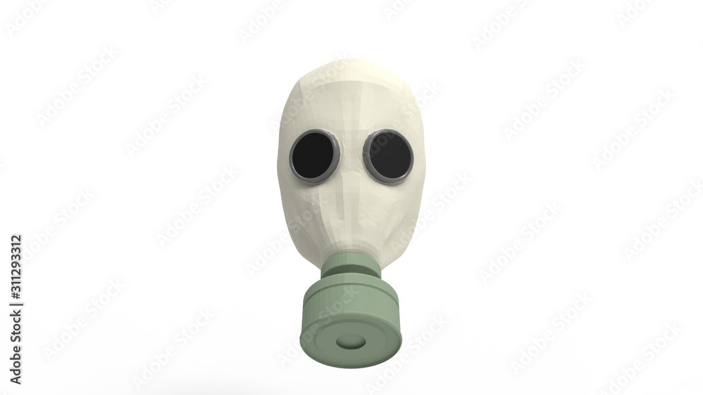 3d rendering of a gas mask isolated in a white background 3d rendering of a gas mask isolated in a white background