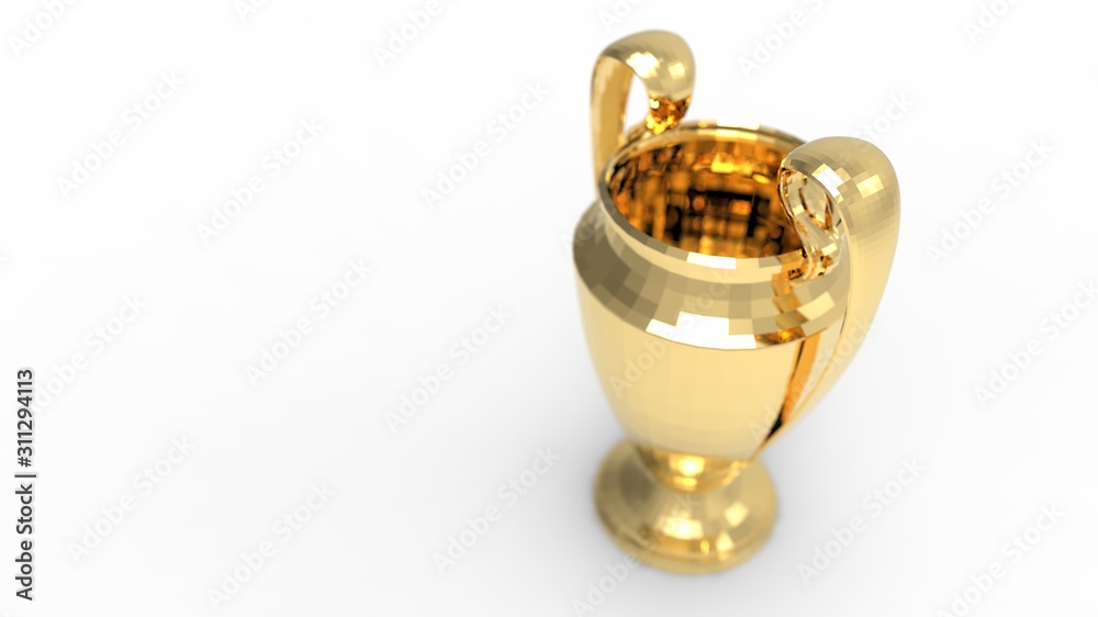 3d rendering of a championship trophy award isolated in studio