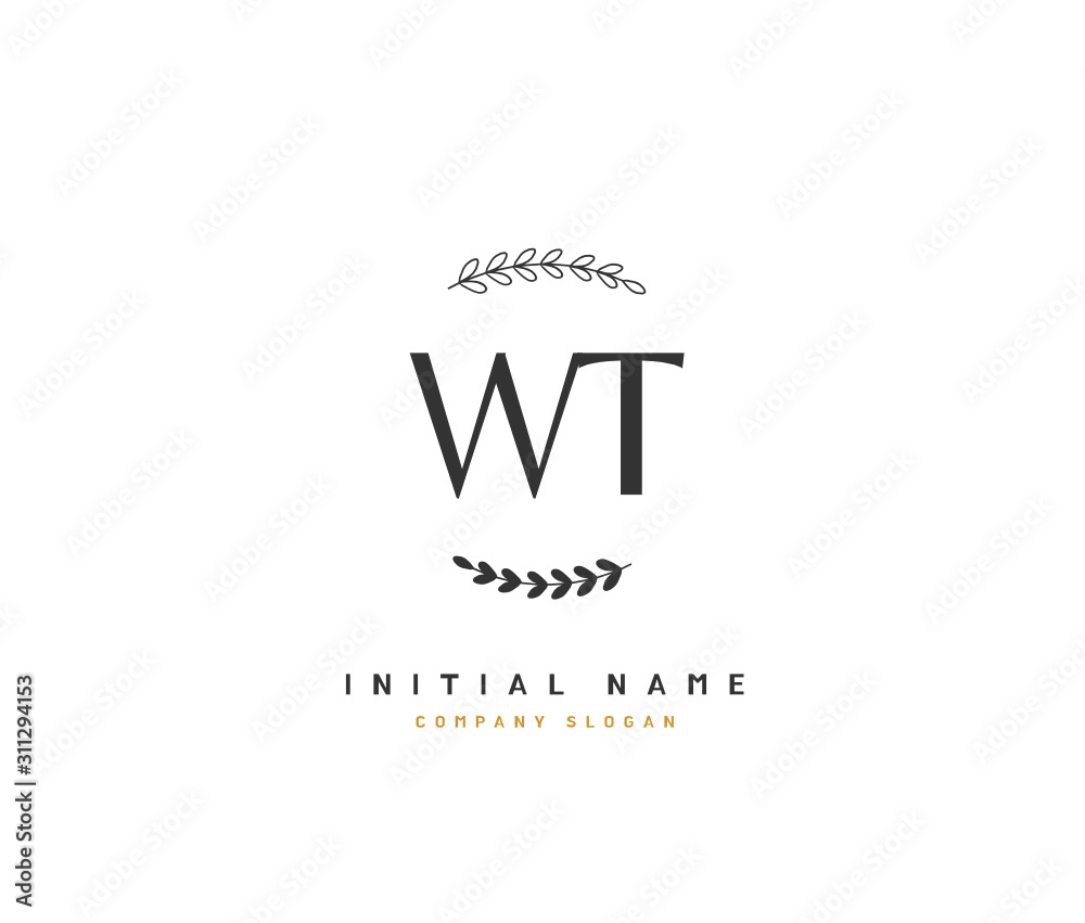 W T WT Beauty vector initial logo, handwriting logo of initial signature, wedding, fashion, jewerly, boutique, floral and botanical with creative template for any company or business. W T WT Beauty vector initial logo, handwriting logo of initial signature, wedding, fashion, jewerly, boutique, floral and botanical with creative template for any company or business.