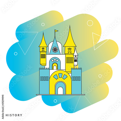 Creative Castle fortress logo vector design icon template