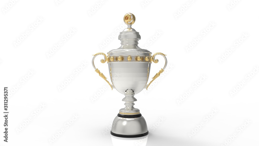 3d rendering of a championship trophy award isolated in studio 3d rendering of a championship trophy award isolated in studio