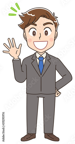 ビジネスマン スーツ 男 イラスト素材 かわいい マンガ