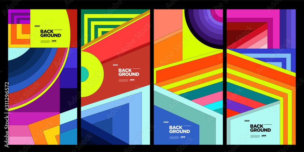 2020 Cover and Poster Design Template for Magazine. Trendy Abstract Colorful Geometric and Curve Vector Illustration Collage with Typography for Cover, book, social media story, and Page Layout. 2020 Cover and Poster Design Template for Magazine. Trendy Abstract Colorful Geometric and Curve Vector Illustration Collage with Typography for Cover, book, social media story, and Page Layout.