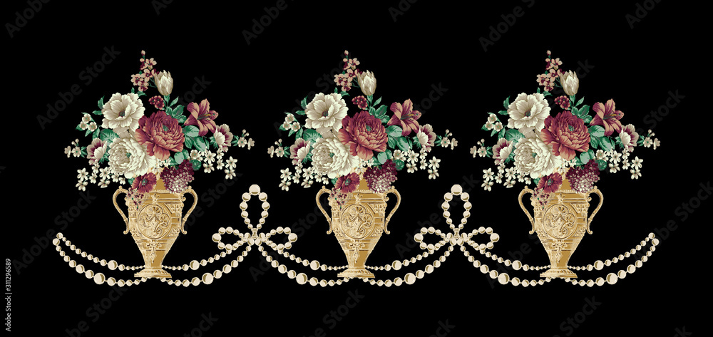 Decorative elegant luxury design.Vintage elements in baroque, rococo style.Design for cover, fabric, textile, wrapping paper .