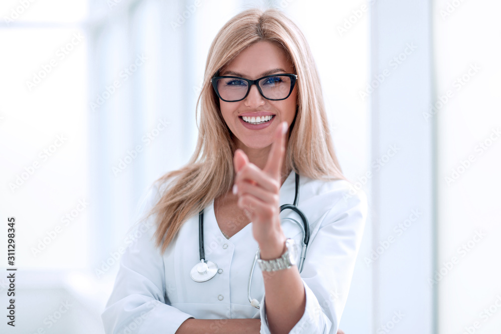 portrait of confident doctor diagnostician with stethoscope portrait of confident doctor diagnostician with stethoscope