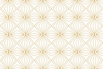 Fototapete Goldene abstrakte geometrische Muster Abstraktes Goldlinienmuster Luxus nahtlos  © Nucharin