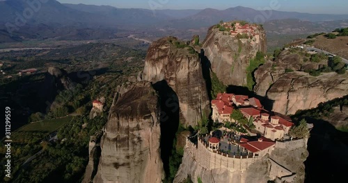 aerial view from the Monastery of the Varlaam in Meteora, Greece