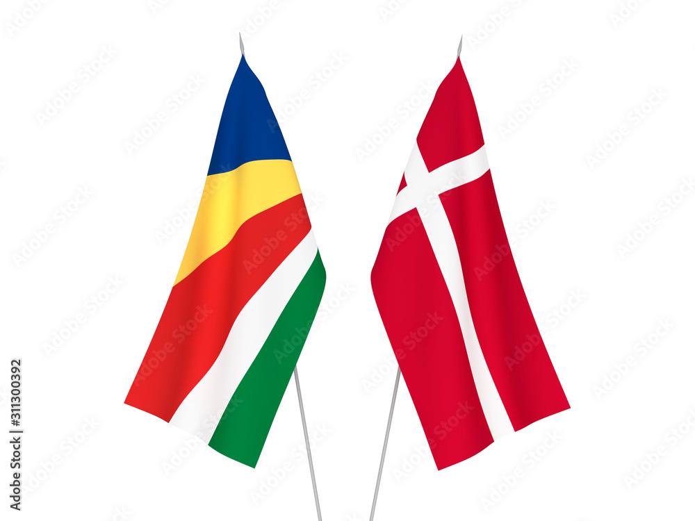 Seychelles and Denmark flags