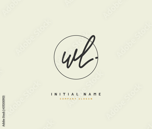 W L WL Beauty vector initial logo, handwriting logo of initial signature, wedding, fashion, jewerly, boutique, floral and botanical with creative template for any company or business.