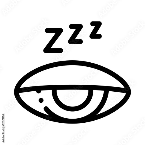 Half Closed Asleep Eye Icon Vector. Outline Half Closed Asleep Eye Sign. Isolated Contour Symbol Illustration