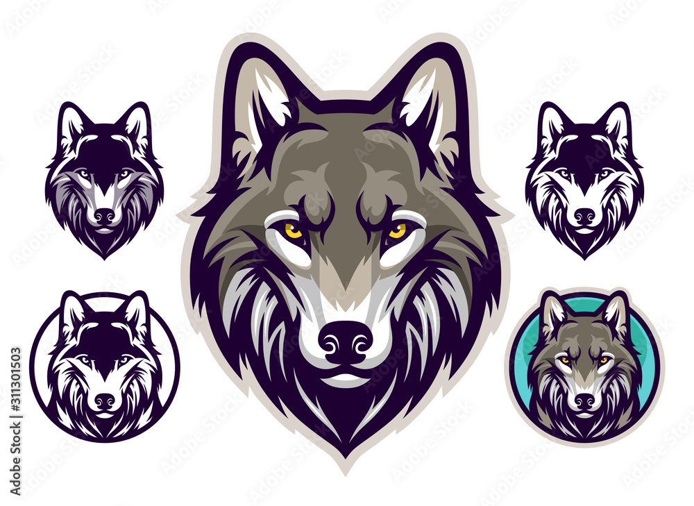 Fototapeta Wolf head emblem