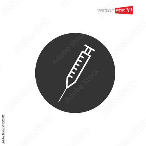 Syringe Medical Icon Design Vector