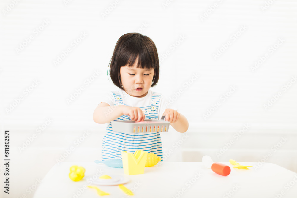 toddler baby girl pretend play food preparing toddler baby girl pretend play food preparing