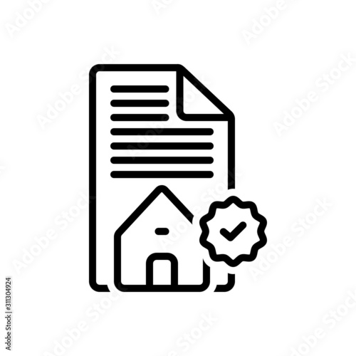 Black line icon for permit 