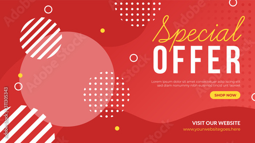 Special offer banner template. Promotion sale banner for website, flyer and poster