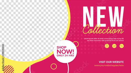 New collection banner template. Promotion sale banner for website, flyer and poster