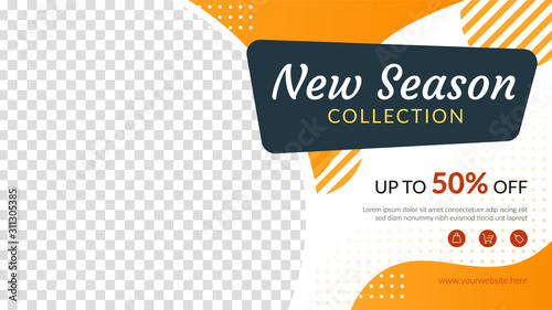 New season collection banner template. Promotion sale banner for website, flyer and poster