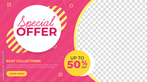 Special offer banner template. Promotion sale banner for website, flyer and poster