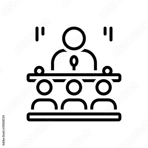 Black line icon for senate 