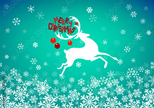 Holiday greetings. Christmas deer silhouette. Vector