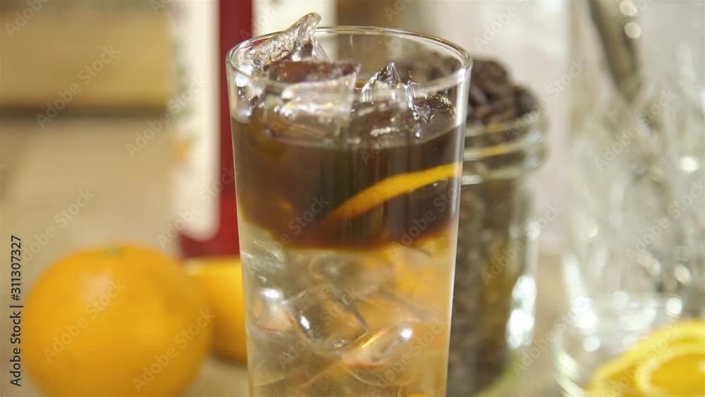 Add A Little Ice In Black Water - Close Up Add A Little Ice In Black Water - Close Up