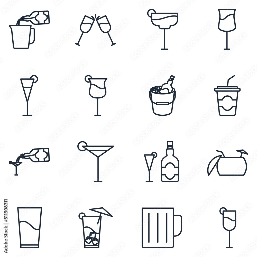 different bar glasses with wine Set icon template color editable. different cocktails pack symbol vector sign isolated on white background illustration for graphic and web design. different bar glasses with wine Set icon template color editable. different cocktails pack symbol vector sign isolated on white background illustration for graphic and web design.