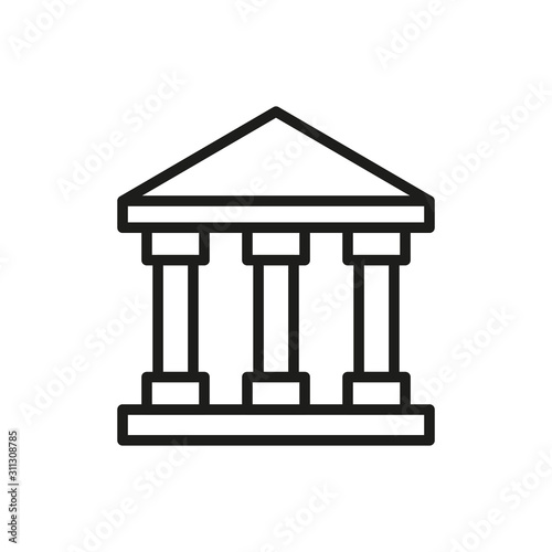 Simple bank line icon.