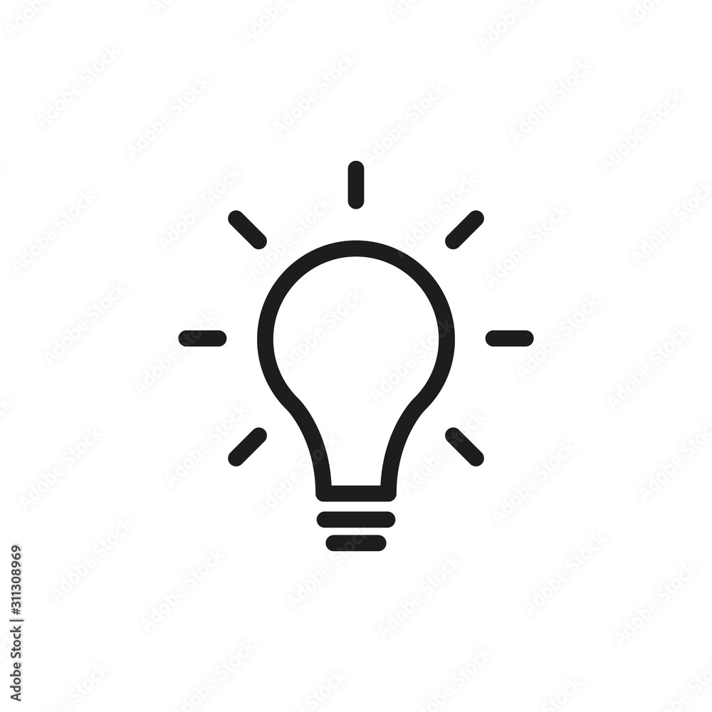 Simple bulb line icon. - obrazy, fototapety, plakaty 