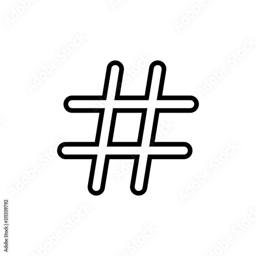 Simple hashtag line icon.
