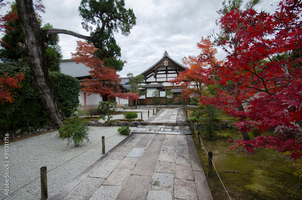 Colorful autumn park in Tenryuji temple garden at Kyoto, Japan. Colorful autumn park in Tenryuji temple garden at Kyoto, Japan.