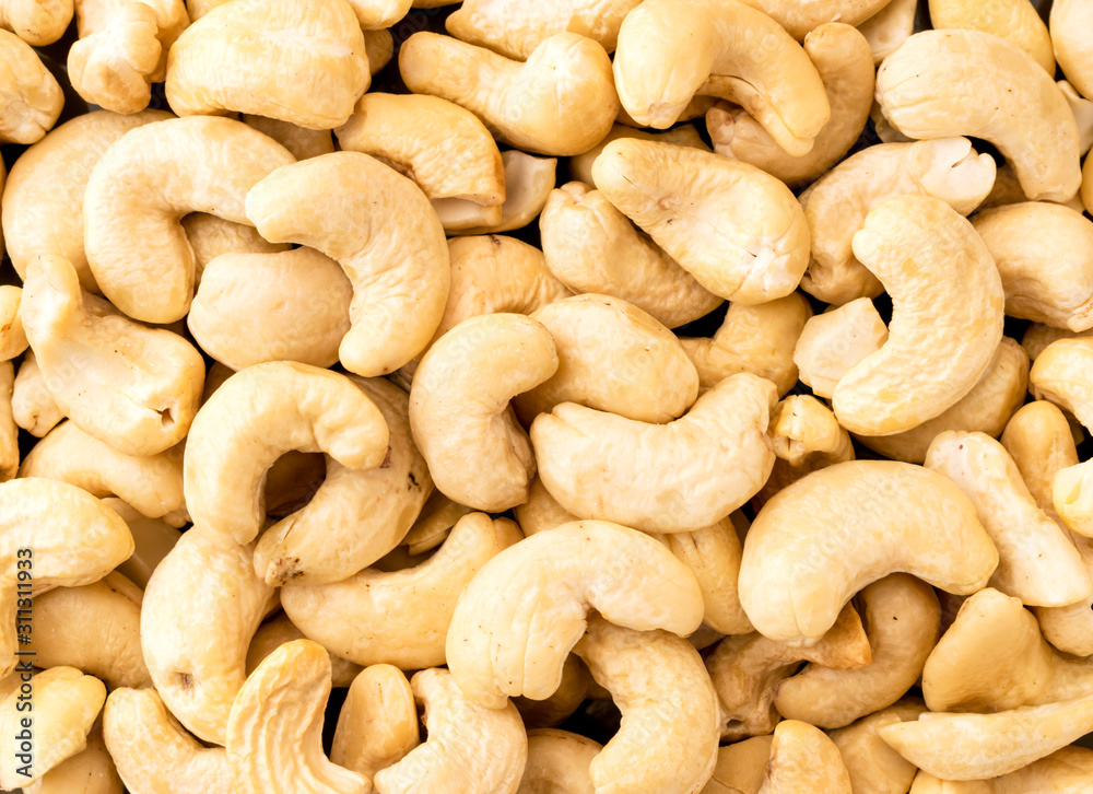 Cashew nuts background. The view of the top. Cashew nuts background. The view of the top.