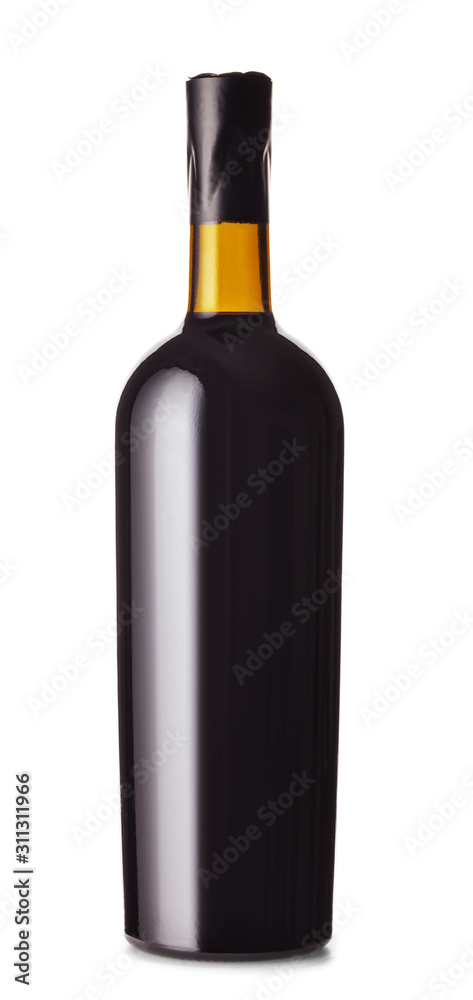 Bottle of tasty wine on white background Bottle of tasty wine on white background