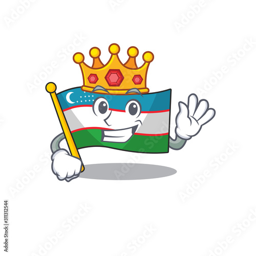 Flag uzbekistan Scroll A stylized of King on cartoon character design