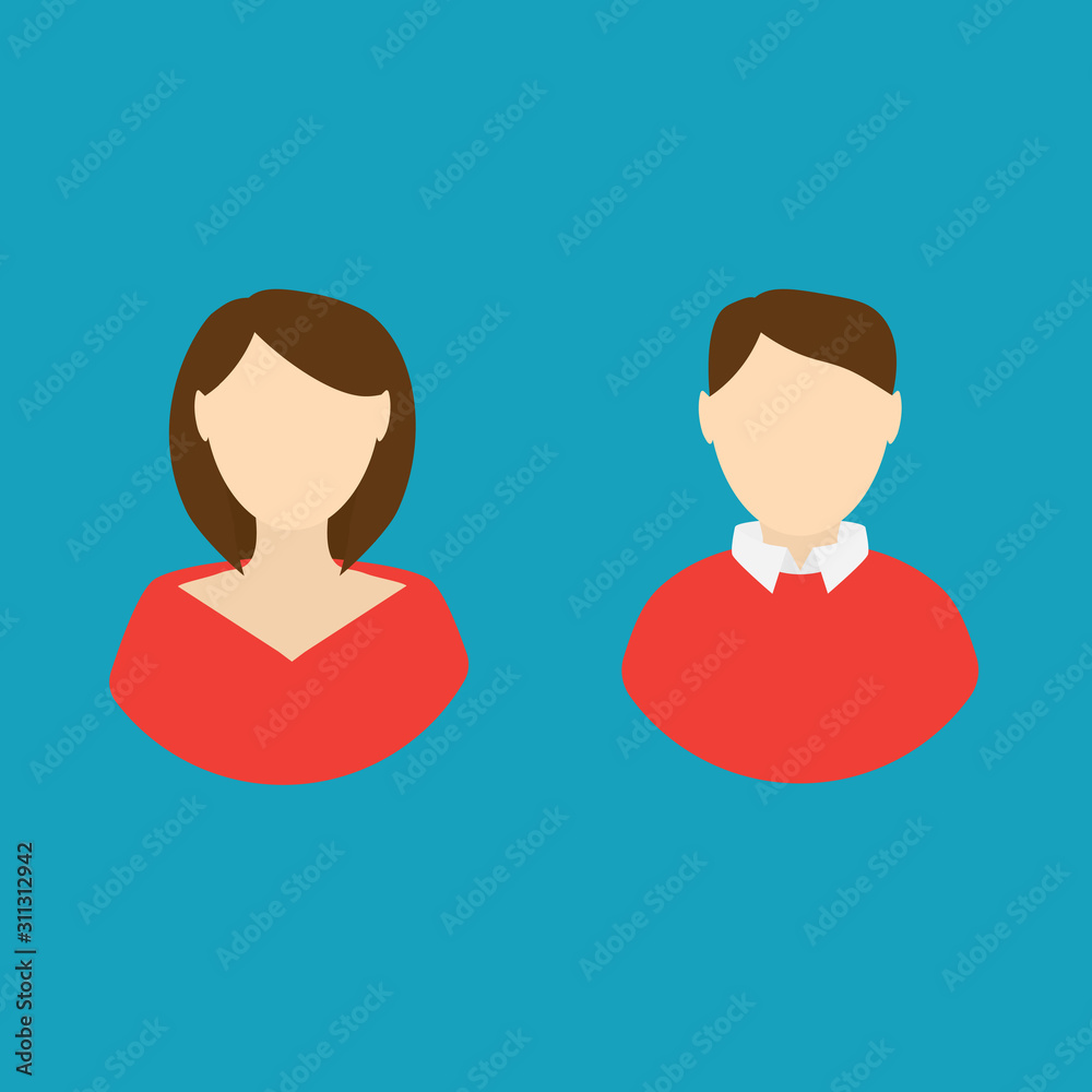 female and male person icon- vector illustration female and male person icon- vector illustration