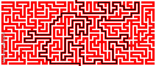 Panoramic maze with solutio...