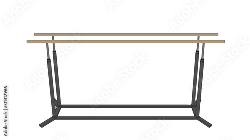 Parallel bars. Vector outline illustration. Front view.