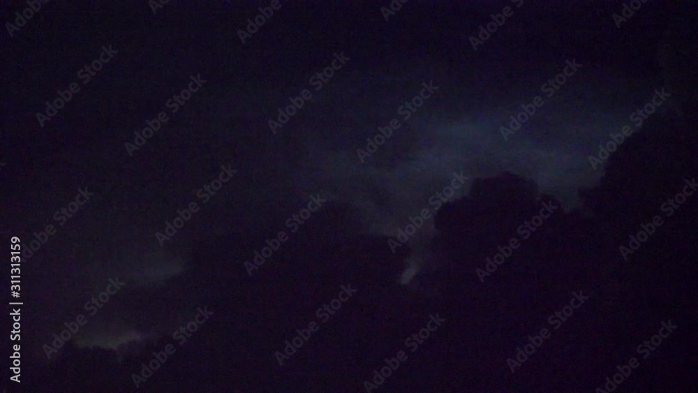 Static shot, of thunderstorm and lightening, above Barcelona and the Mediterranean sea, at night time, in Catalonia, Spain Static shot, of thunderstorm and lightening, above Barcelona and the Mediterranean sea, at night time, in Catalonia, Spain