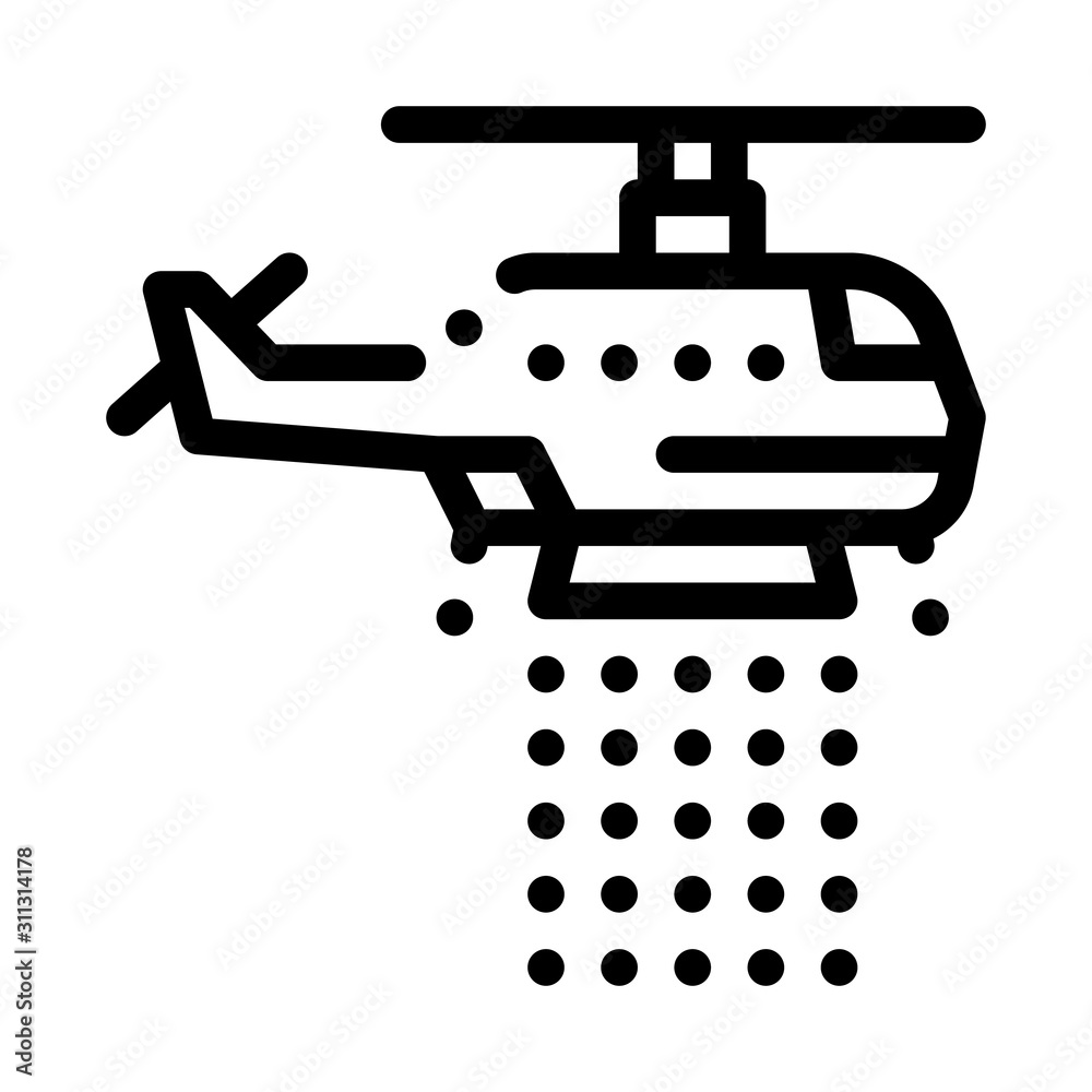 Fire Dept Helicopter Icon Vector. Outline Fire Dept Helicopter Sign. Isolated Contour Symbol Illustration Fire Dept Helicopter Icon Vector. Outline Fire Dept Helicopter Sign. Isolated Contour Symbol Illustration