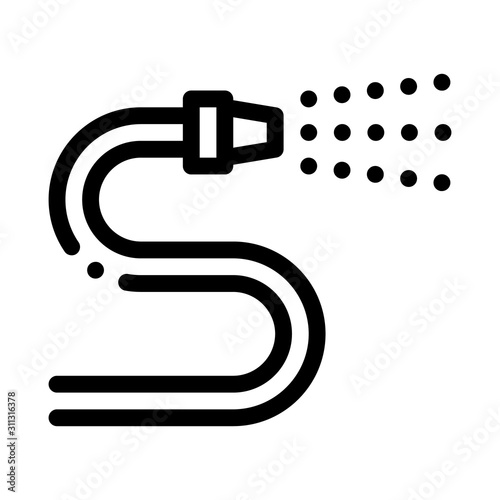 Firehose Water Spray Icon Vector. Outline Firehose Water Spray Sign. Isolated Contour Symbol Illustration