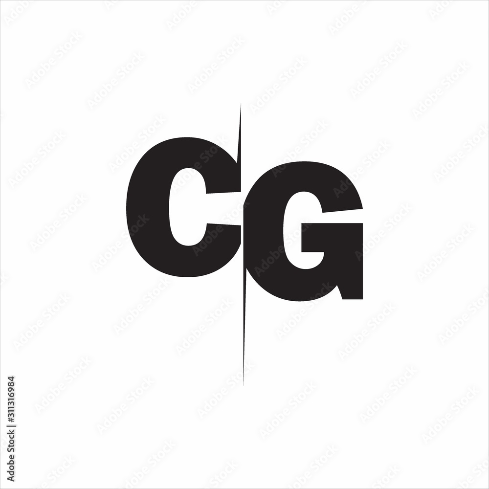 CG Logo Letters white background Stock Vector | Adobe Stock