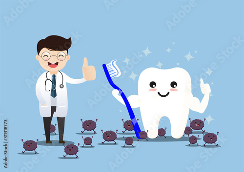 Dental personage vector illustration.