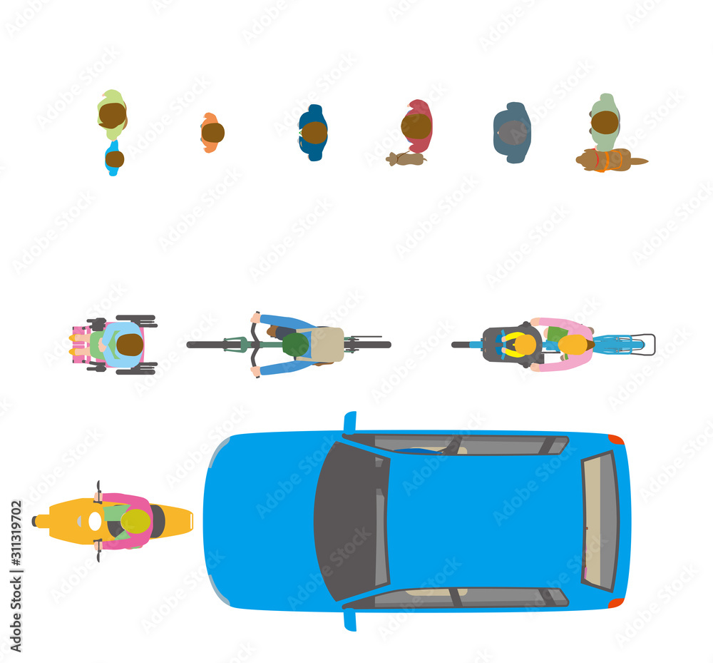人 自転車 自動車を上から見たイラスト Stock Vector Adobe Stock 人 自転車 自動車を上から見たイラスト Stock Vector Adobe Stock